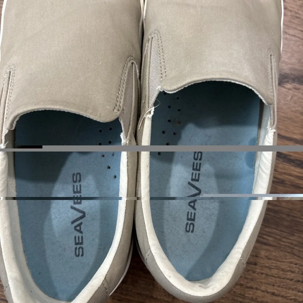 seavees mens 10, Tan Deck Shoe, Slip On